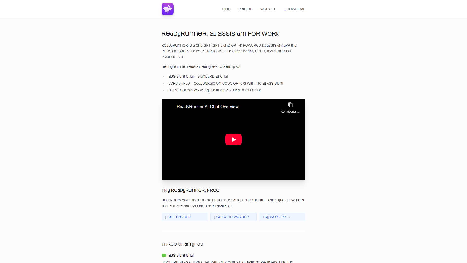 ReadyRunner GPT Chat for Desktop ReadyRunner GPT Chat for Desktop