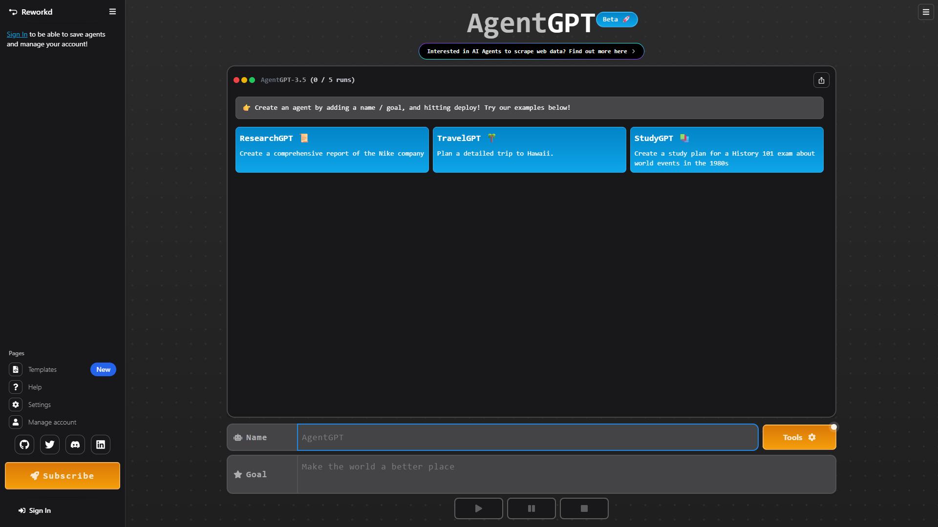 AgentGPT AgentGPT