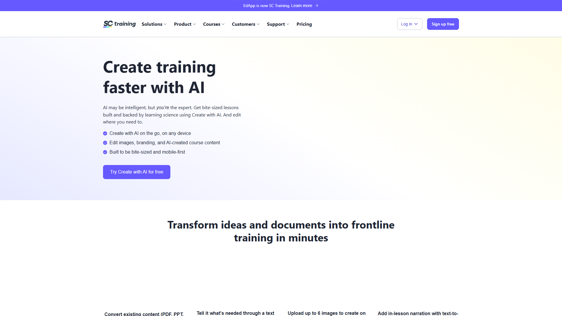 SC Training Create with AI SC Training Create with AI