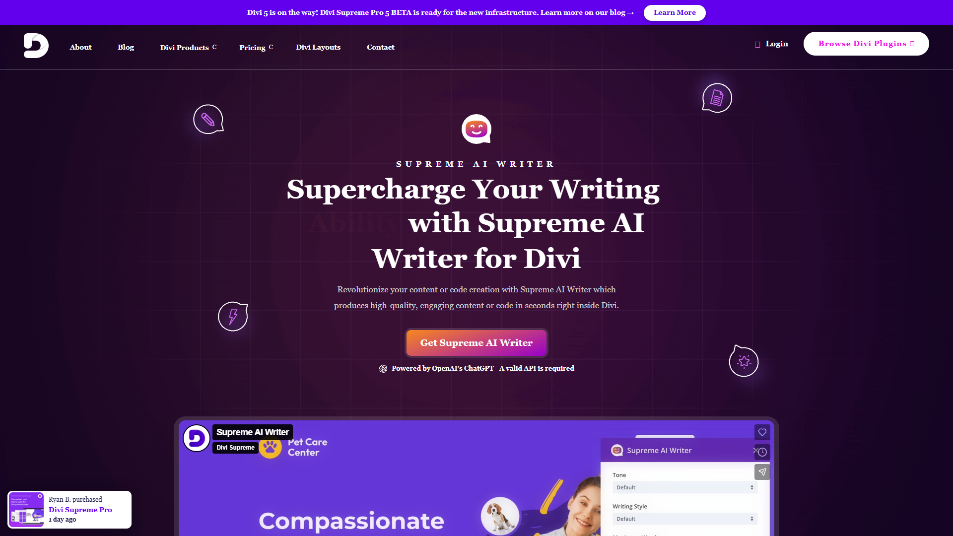 Supreme AI Writer for Divi Supreme AI Writer for Divi