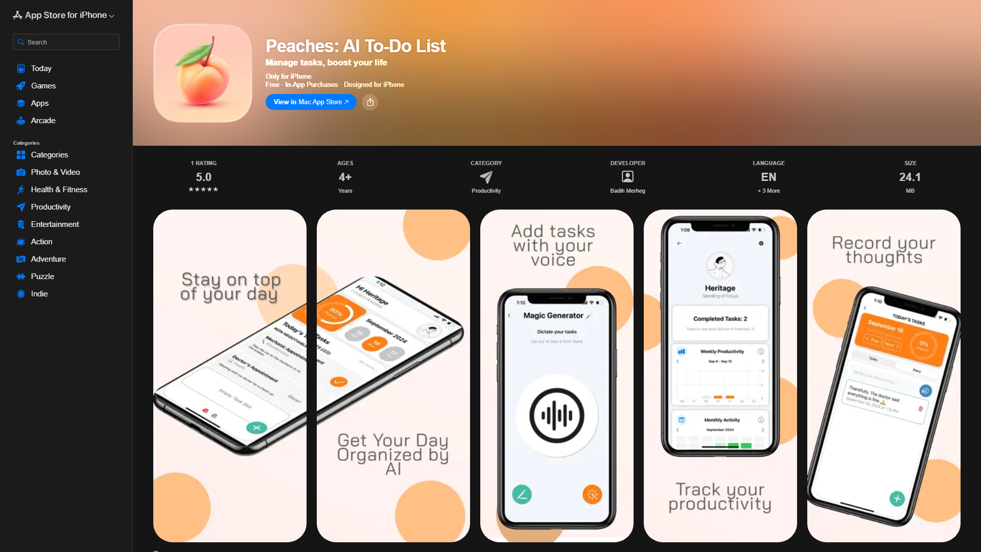 Peaches: AI To-Do List Peaches: AI To-Do List