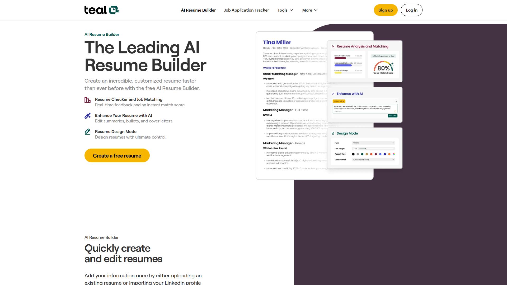 Teal Resume Builder Teal Resume Builder