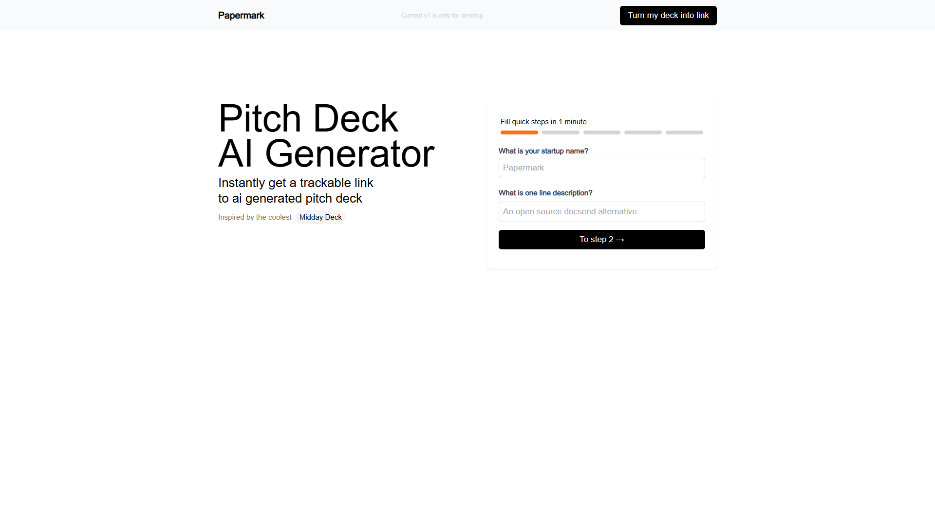 Papermark Pitch Deck AI Generator Papermark Pitch Deck AI Generator