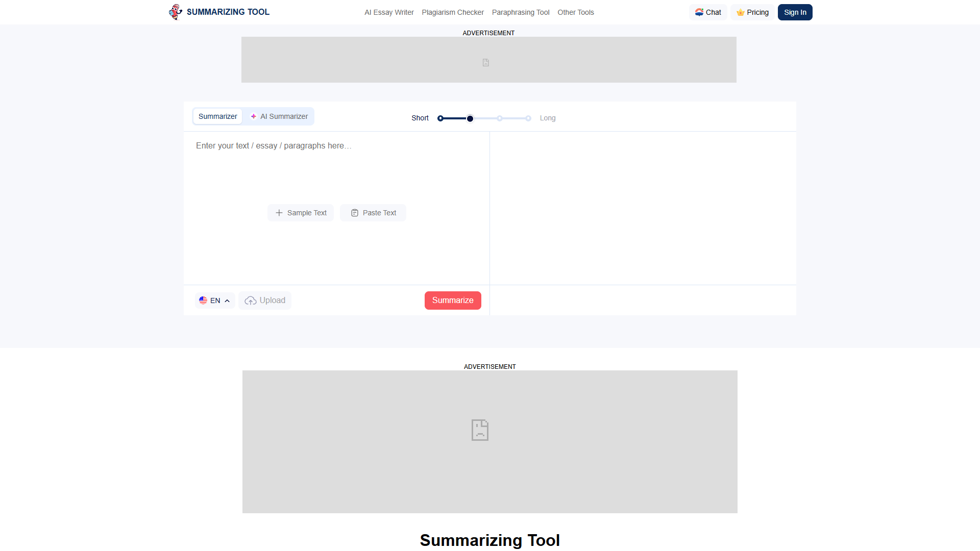 Summarizing Tool Summarizing Tool