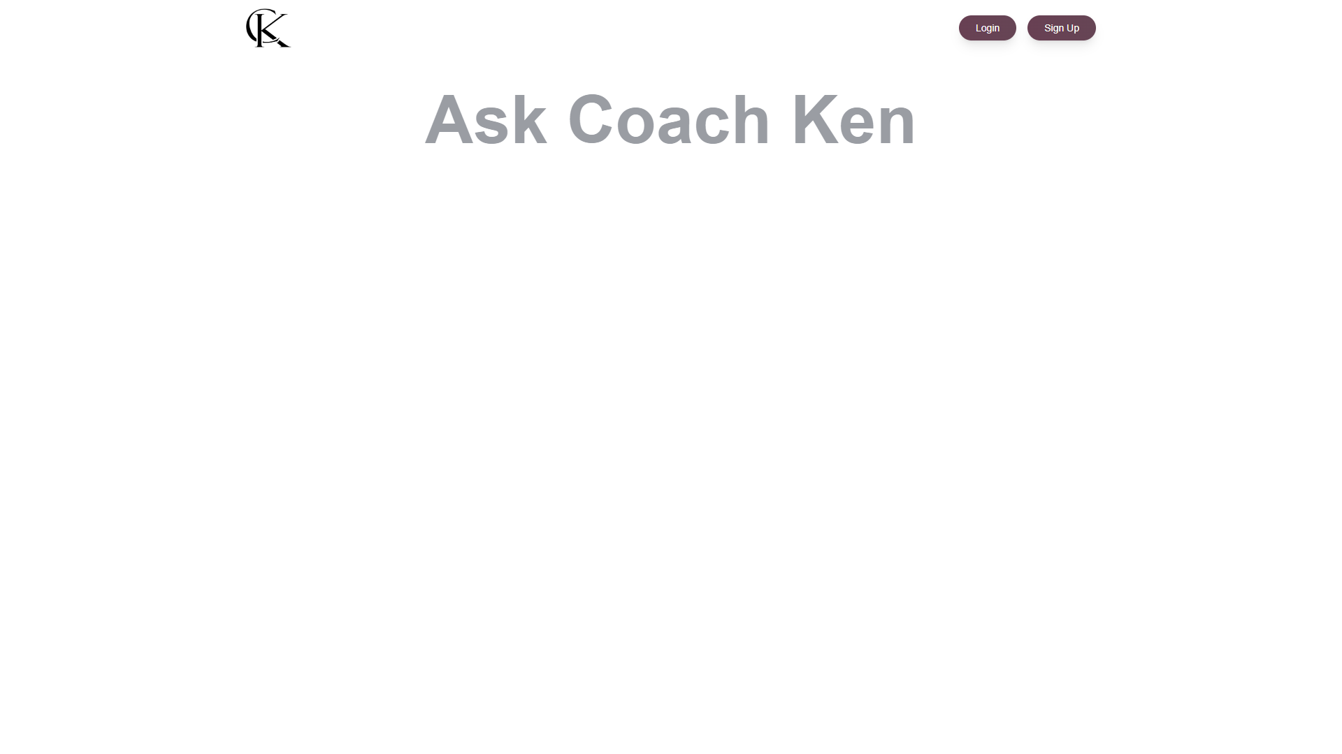 Ask Coach Ken Ask Coach Ken