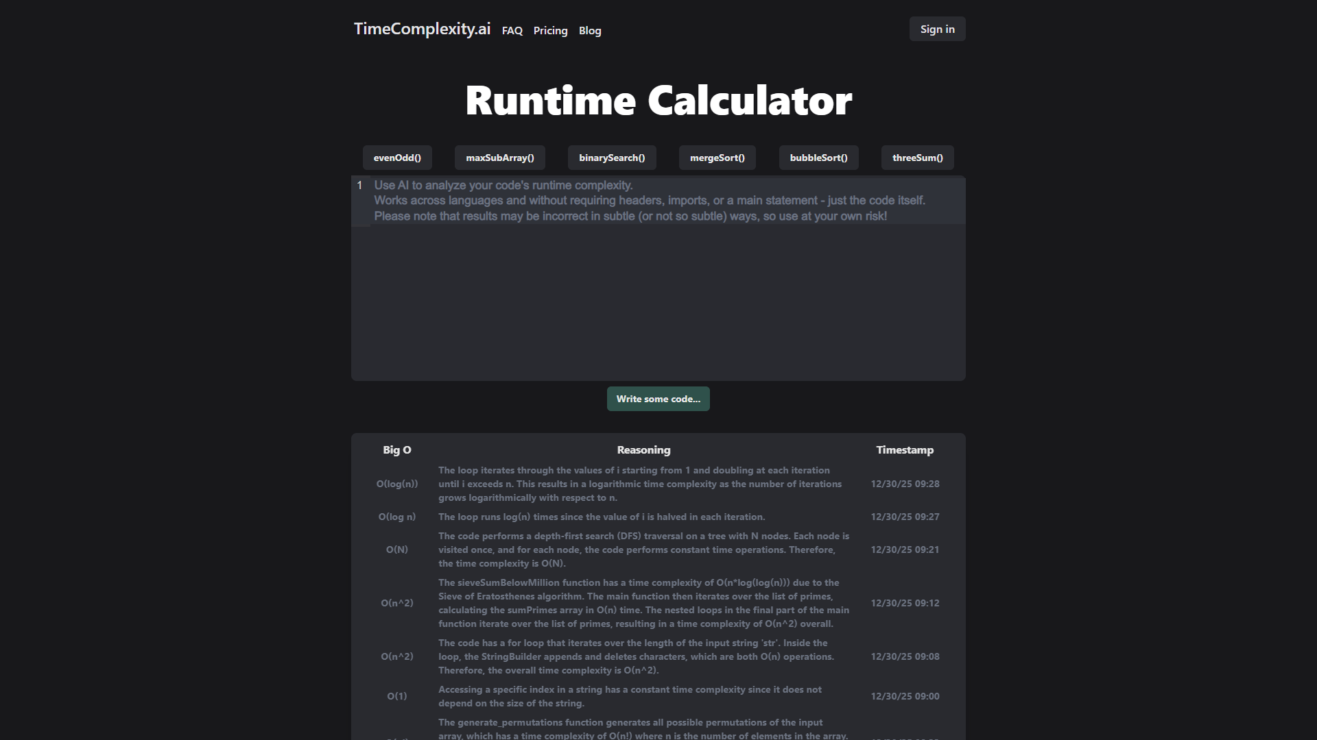 TimeComplexity.ai TimeComplexity.ai