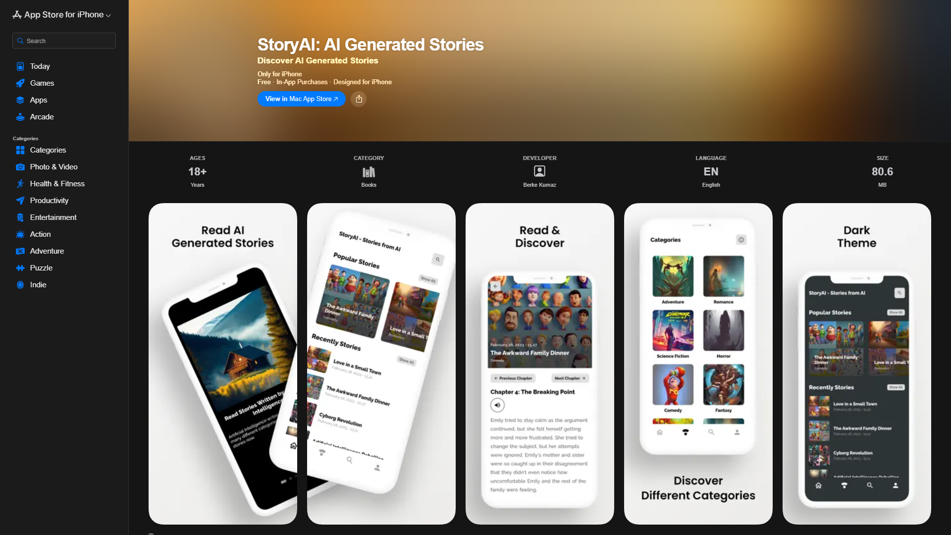 StoryAI: AI Generated Stories StoryAI: AI Generated Stories