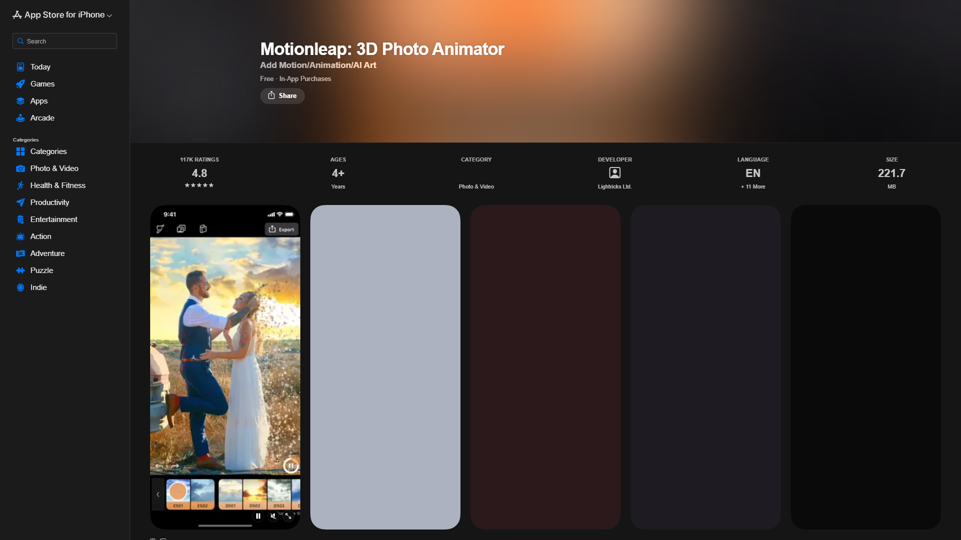 Motionleap: 3D Photo Animator Motionleap: 3D Photo Animator