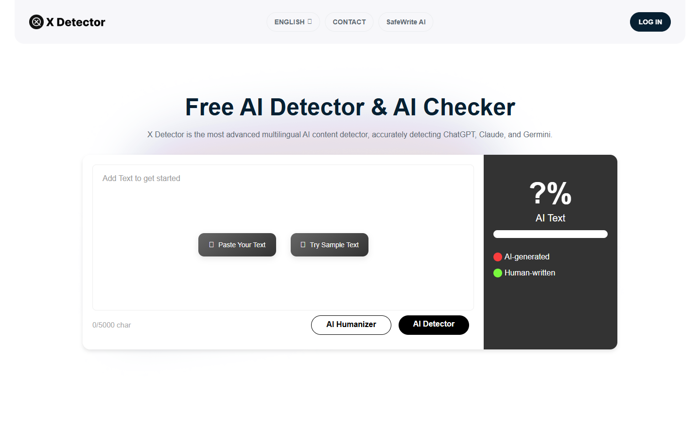X Detector — Free AI Detector & Checker X Detector — Free AI Detector & Checker
