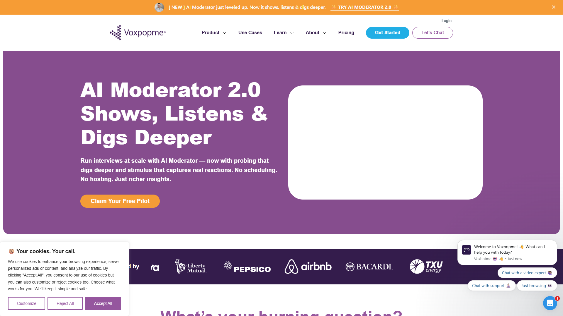 Voxpopme AI Moderator 2.0 Voxpopme AI Moderator 2.0