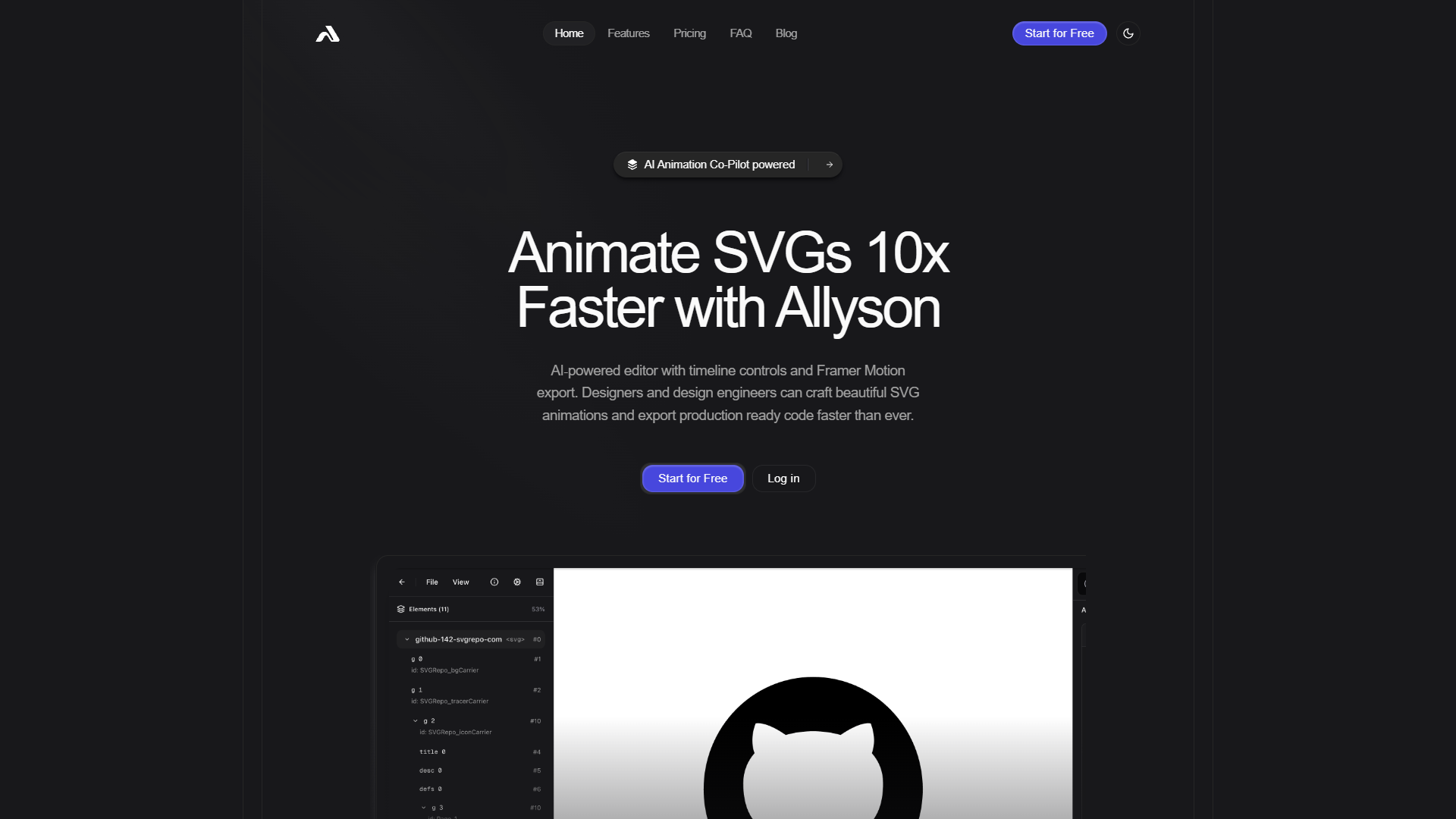 Allyson — AI SVG Animation Editor Allyson — AI SVG Animation Editor
