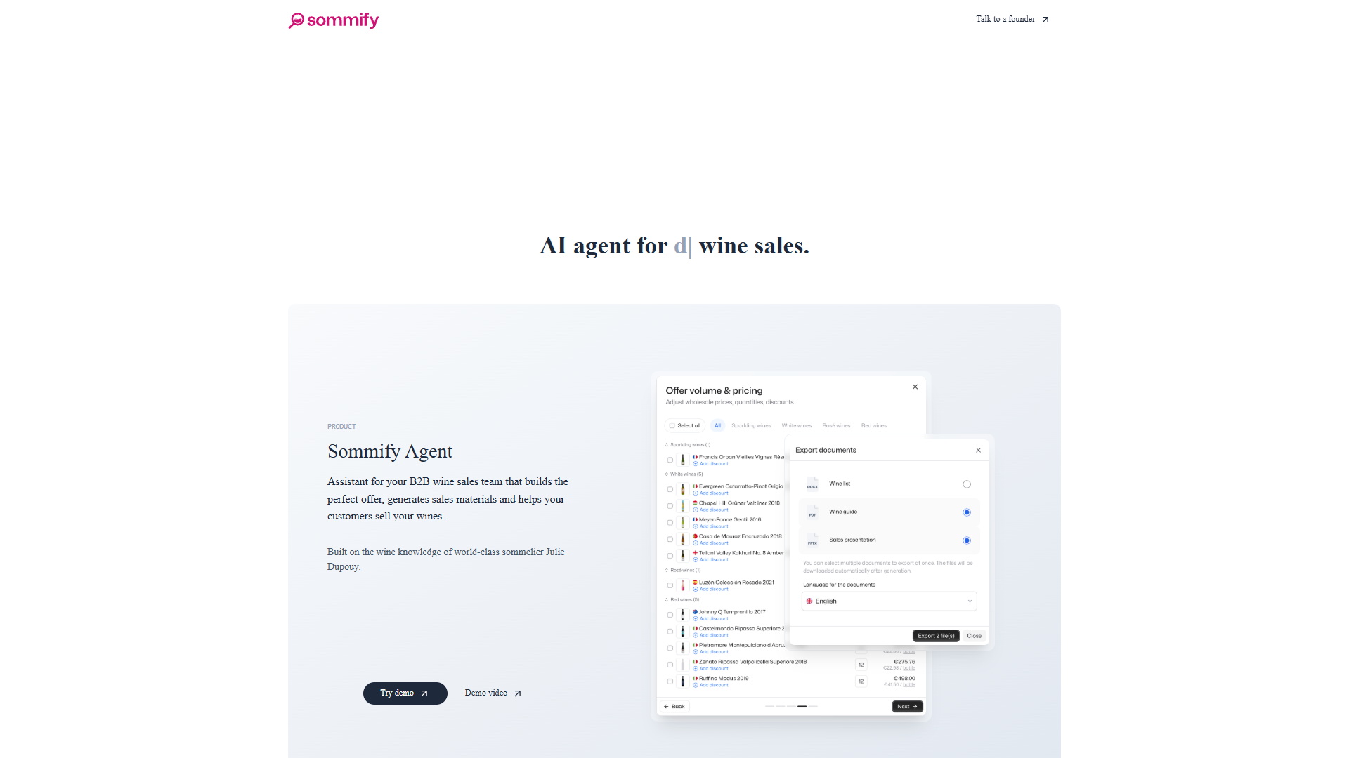 Sommify AI Sommelier Agent Sommify AI Sommelier Agent