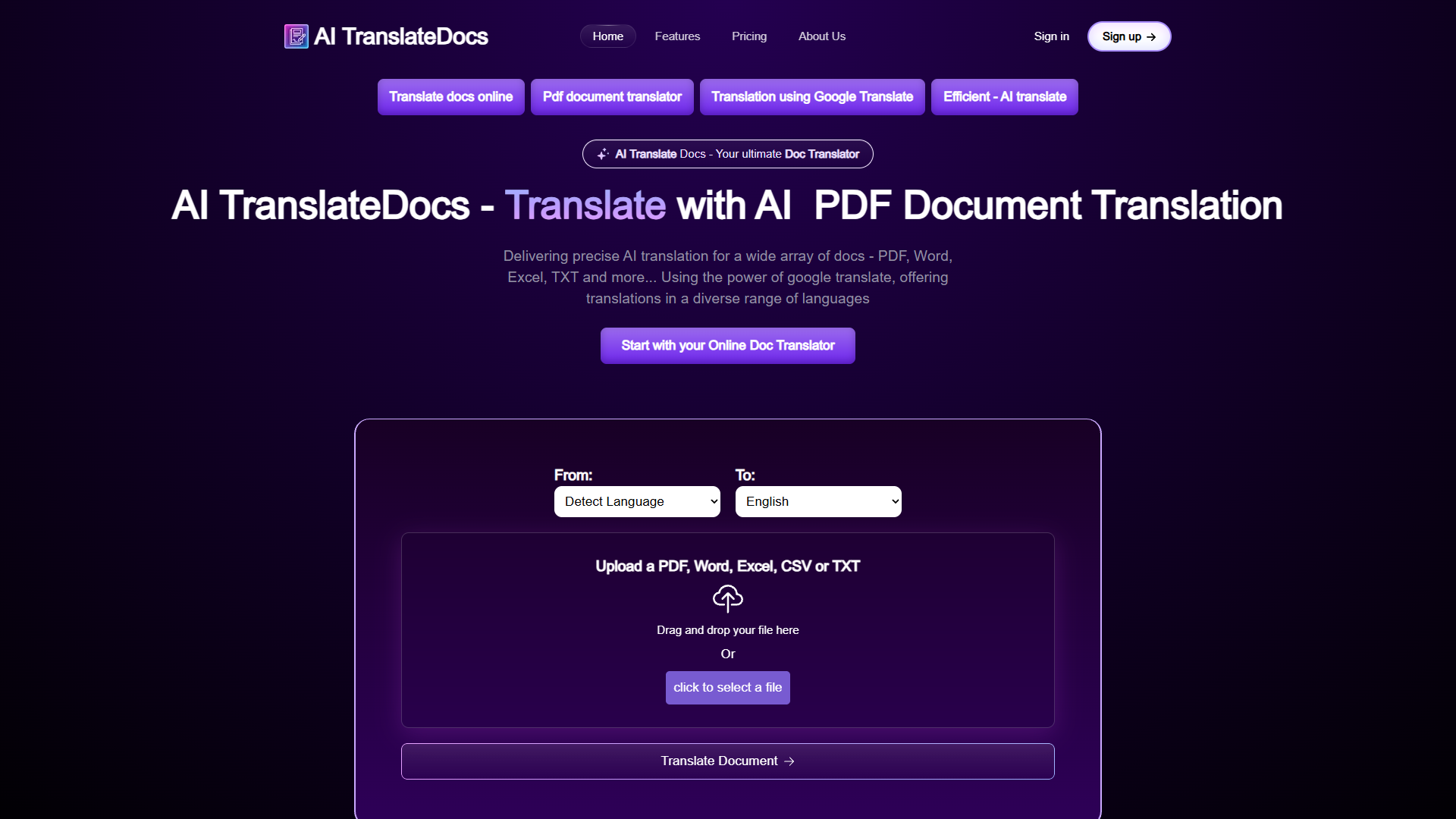 AI TranslateDocs AI TranslateDocs