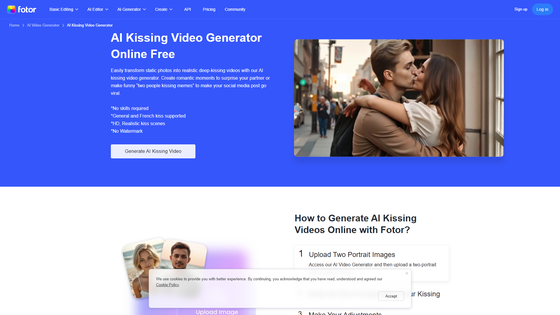 Fotor AI Kissing Video Generator Fotor AI Kissing Video Generator