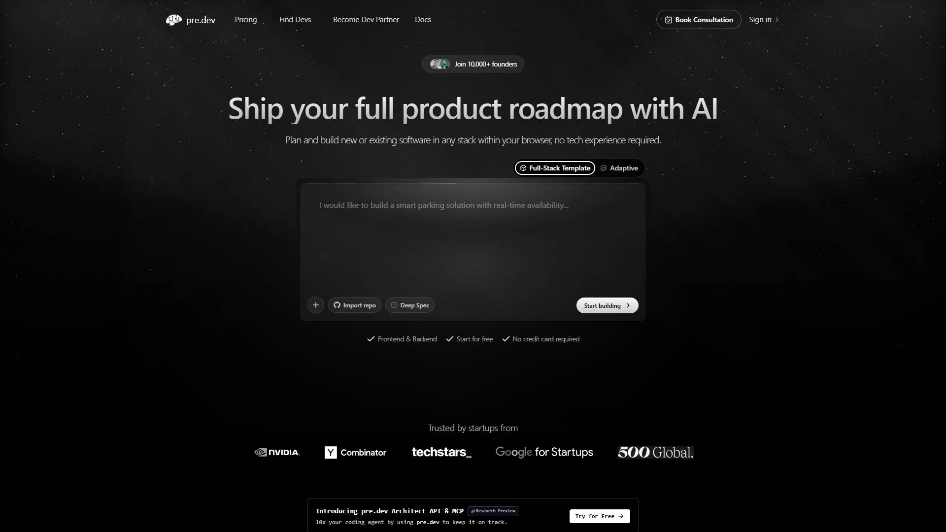 pre.dev — AI Software Architect pre.dev — AI Software Architect