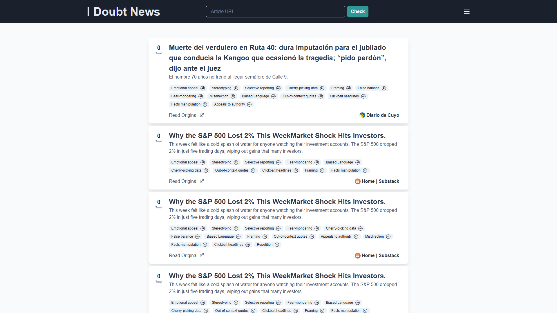 I Doubt News I Doubt News