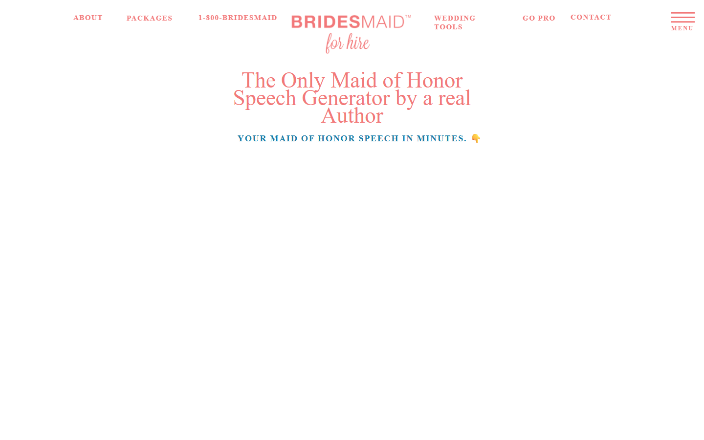 Maid of Speeches — AI Maid of Honor Speech Generator Maid of Speeches — AI Maid of Honor Speech Generator