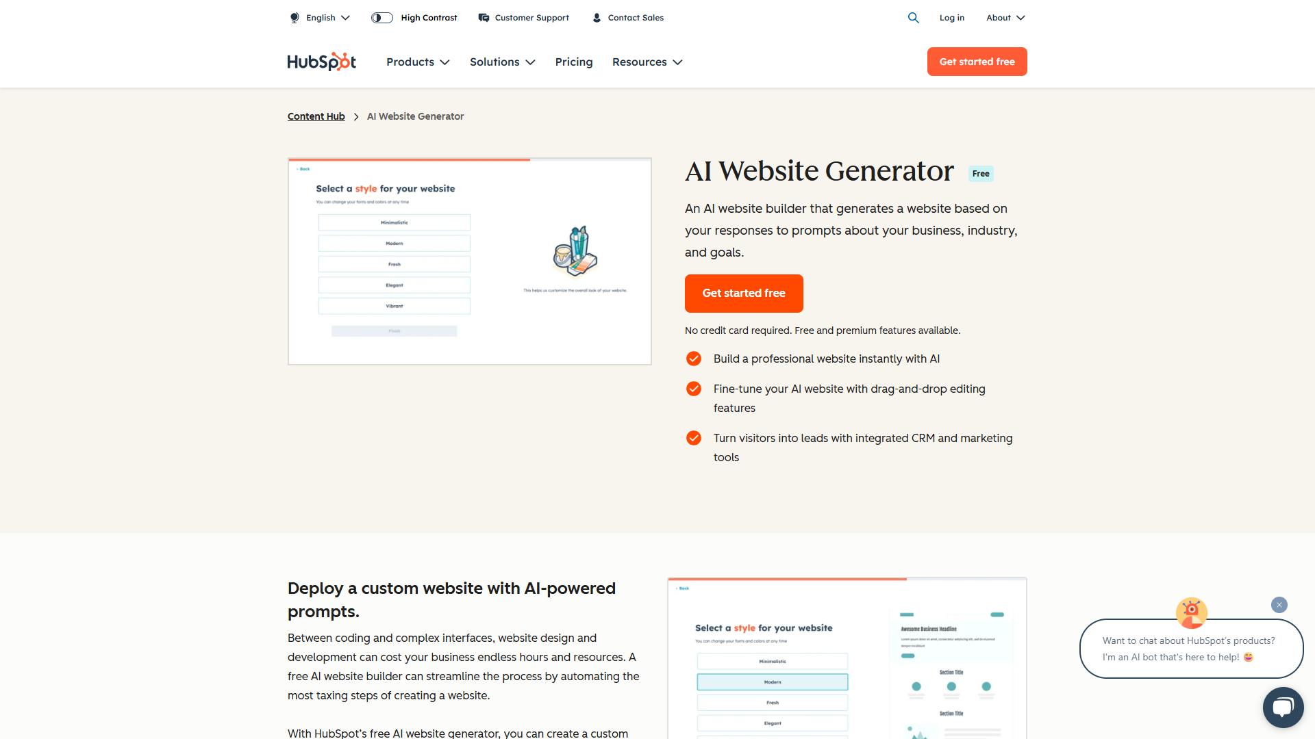 HubSpot AI Website Generator HubSpot AI Website Generator