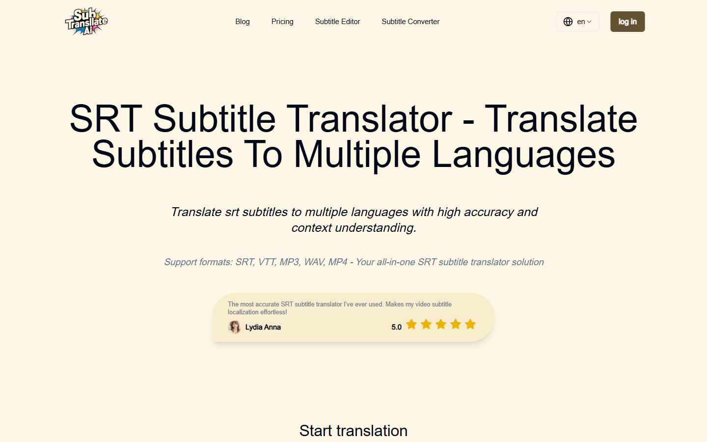 SRT Subtitle Translator SRT Subtitle Translator