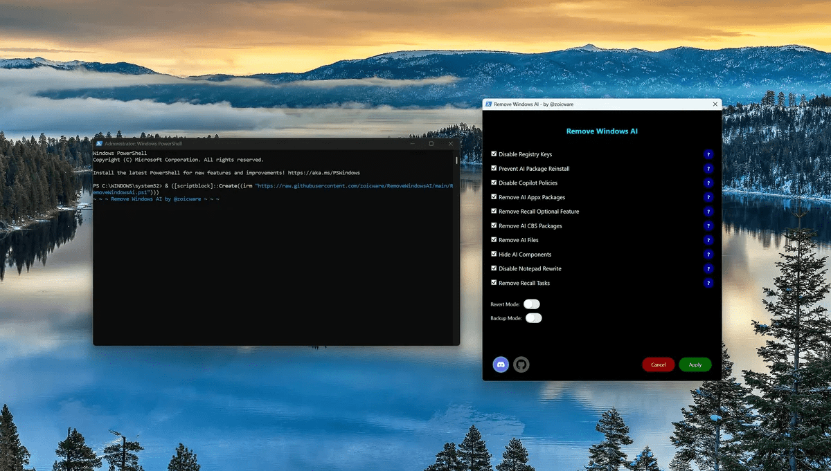 RemoveWindowsAI RemoveWindowsAI