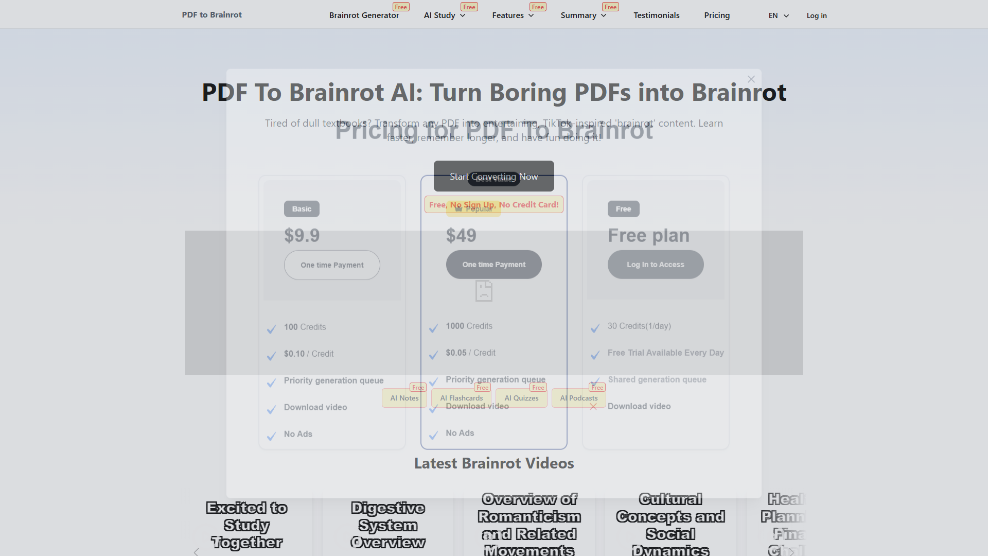 PDF To Brainrot AI PDF To Brainrot AI