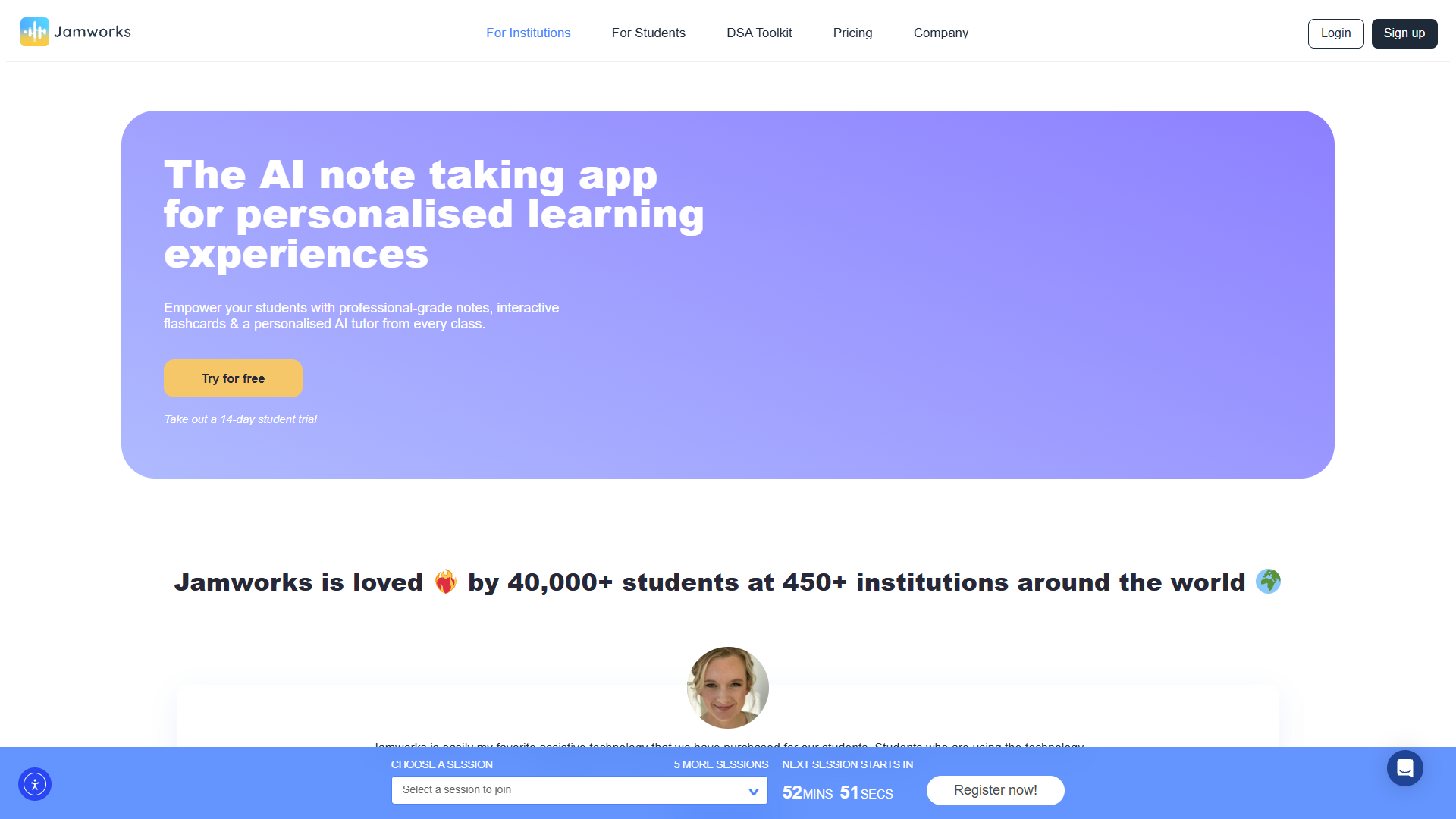 Jamworks AI Note Taking App Jamworks AI Note Taking App
