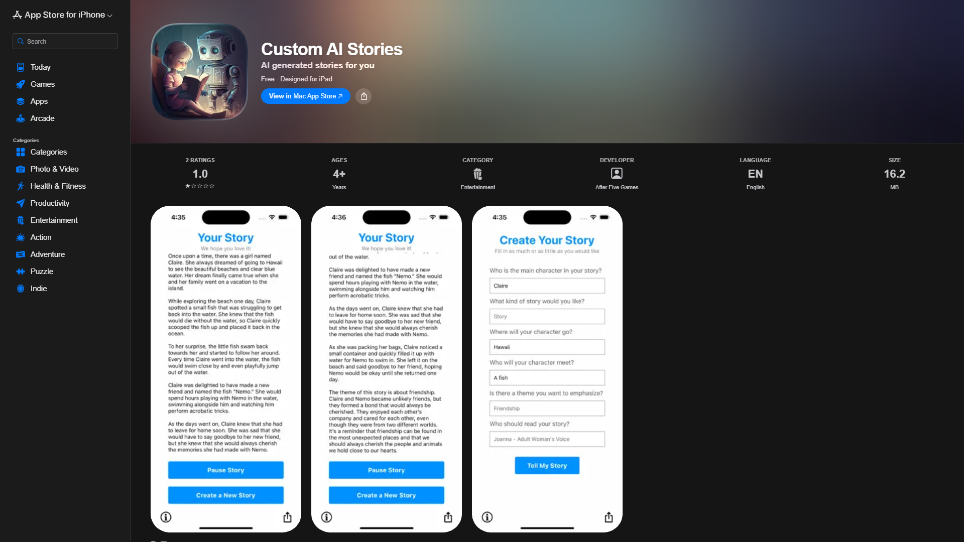 Custom AI Stories Custom AI Stories