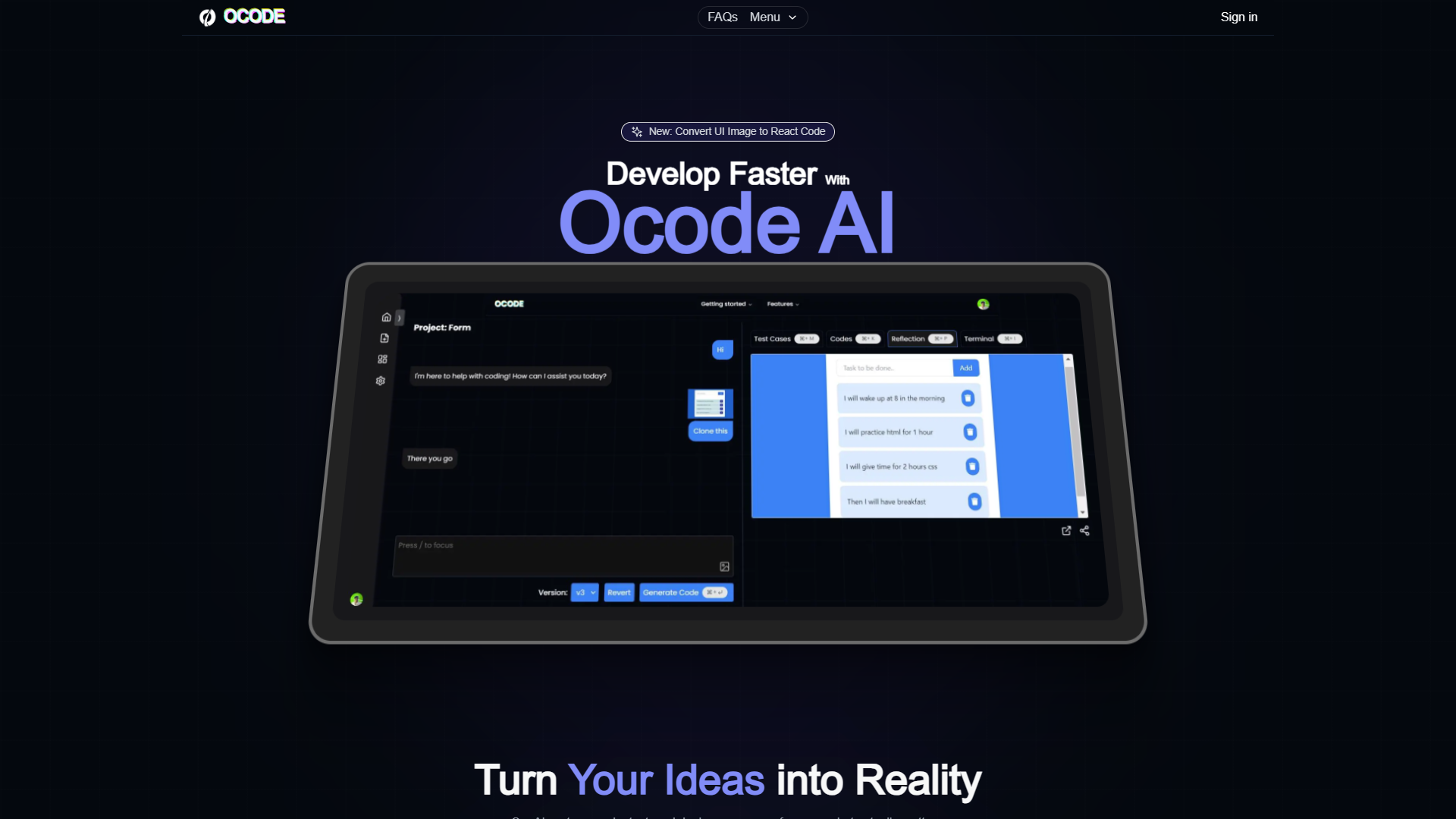 Ocode AI — Image to Code Ocode AI — Image to Code