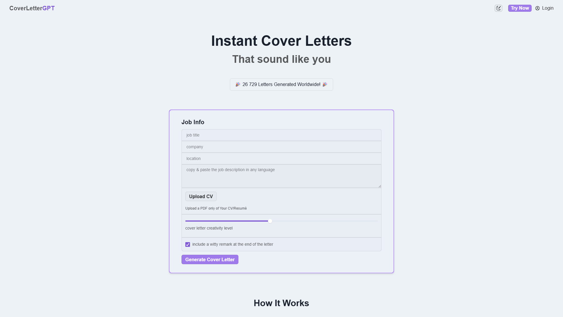 CoverLetterGPT CoverLetterGPT