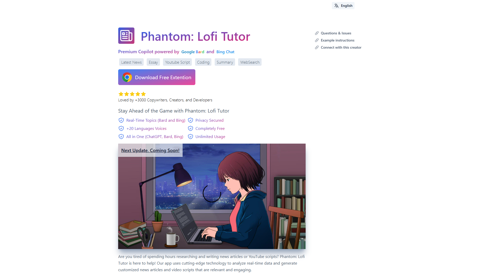 ChatGPT Phantom: Lofi Tutor ChatGPT Phantom: Lofi Tutor