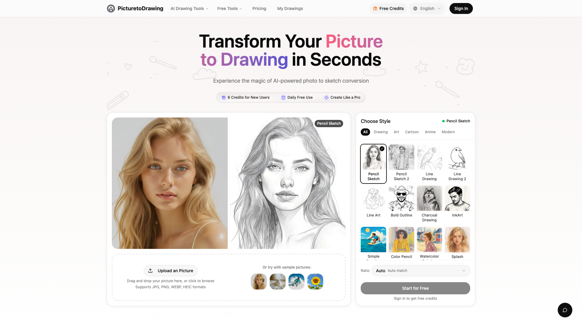Picture to Drawing AI Picture to Drawing AI