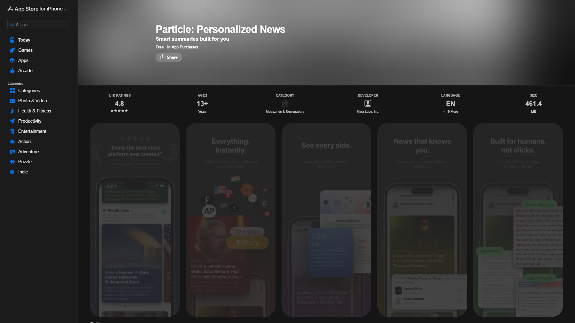 Particle: Personalized News Particle: Personalized News
