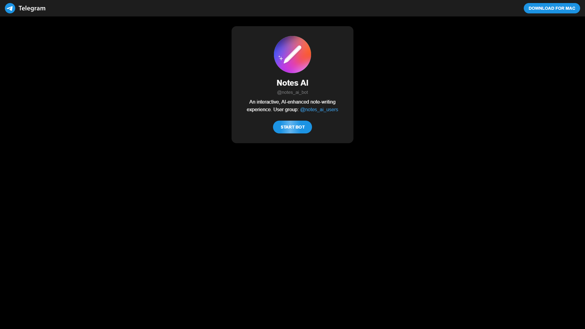 Notes AI Telegram Bot Notes AI Telegram Bot