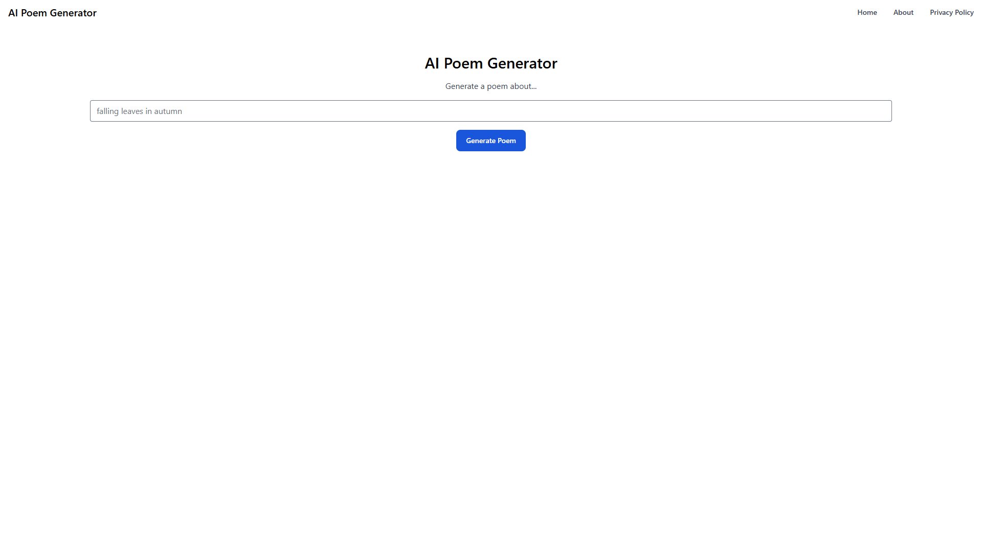 AI Poem Generator AI Poem Generator