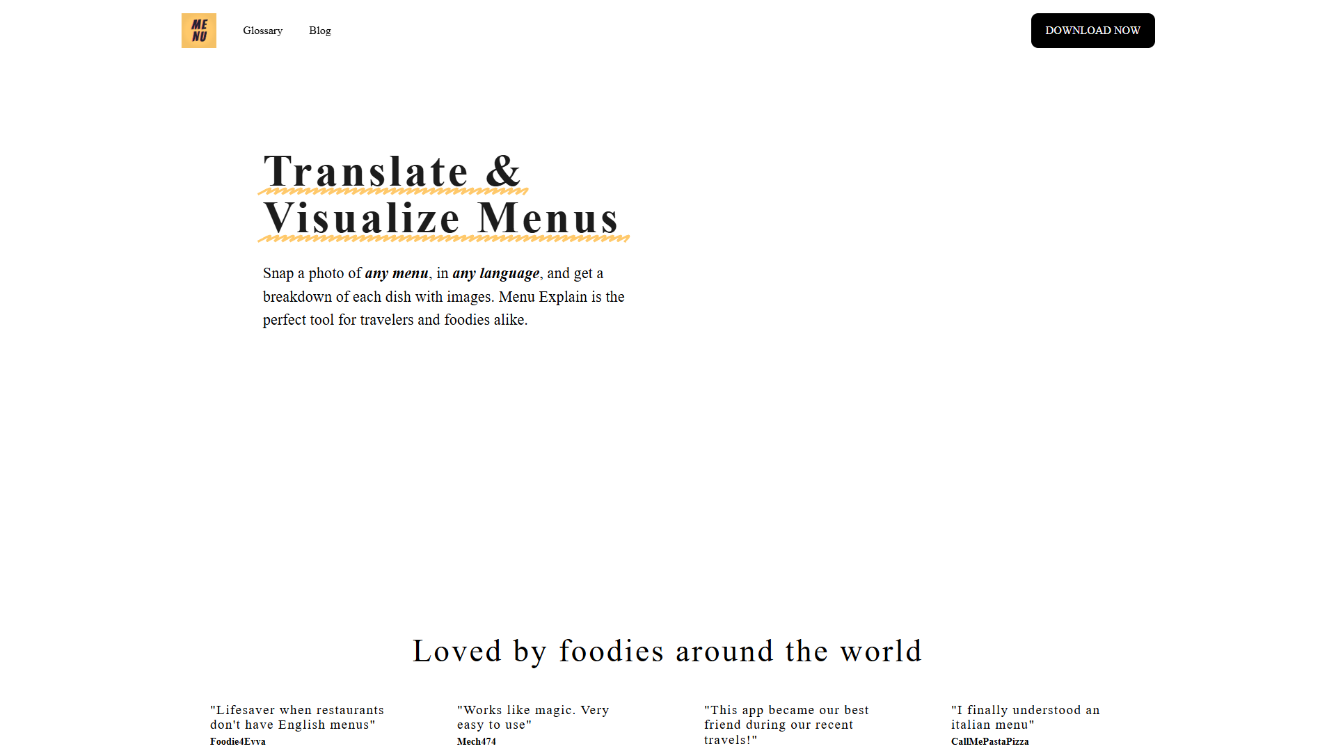 Menu Explain Menu Explain