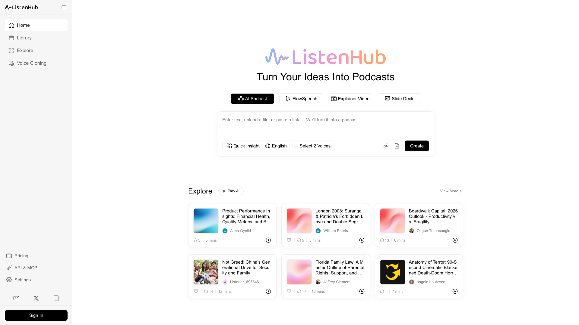 ListenHub ListenHub