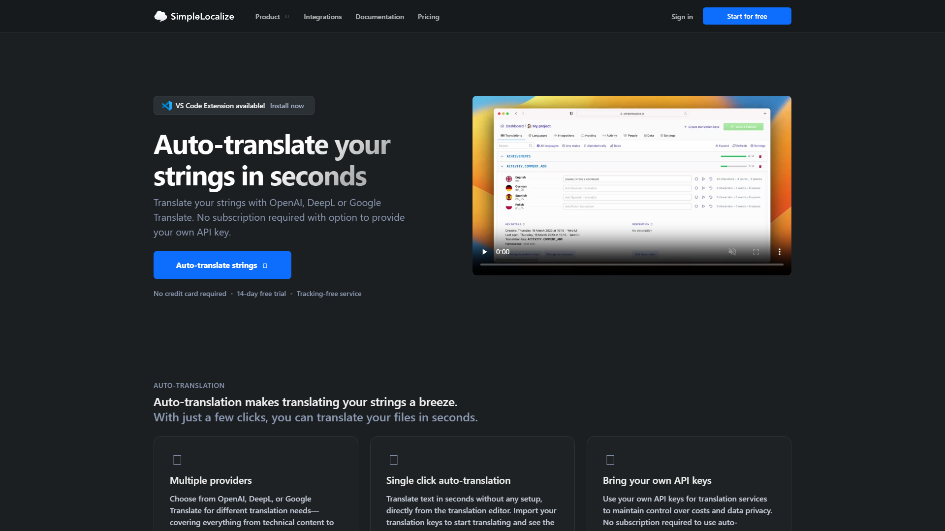 SimpleLocalize Auto-translation SimpleLocalize Auto-translation