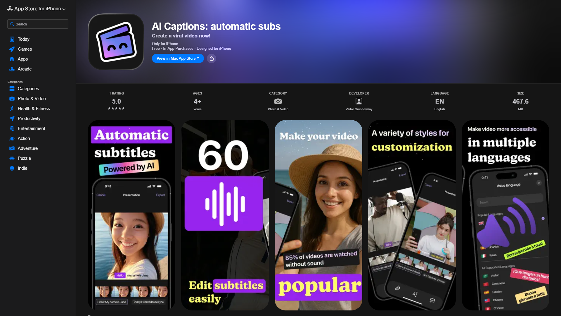AI Captions: automatic subs AI Captions: automatic subs