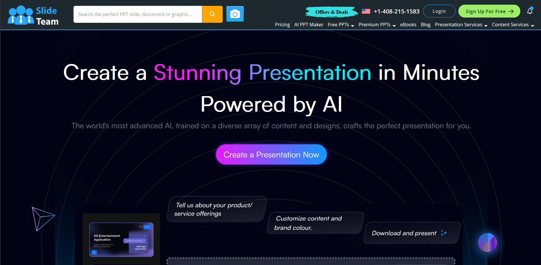 SlideTeam AI Presentation Generator SlideTeam AI Presentation Generator