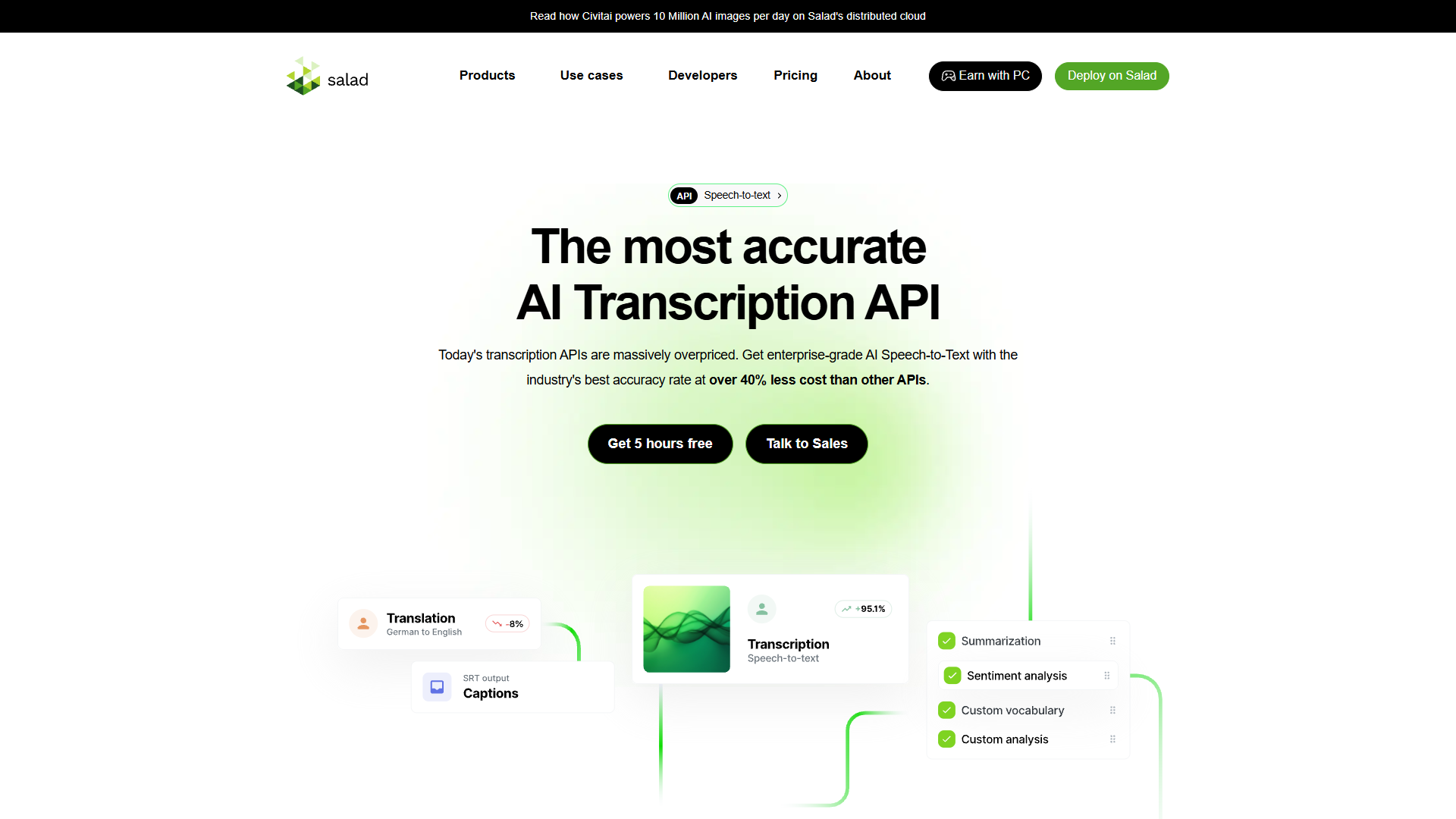 Salad Transcription API Salad Transcription API