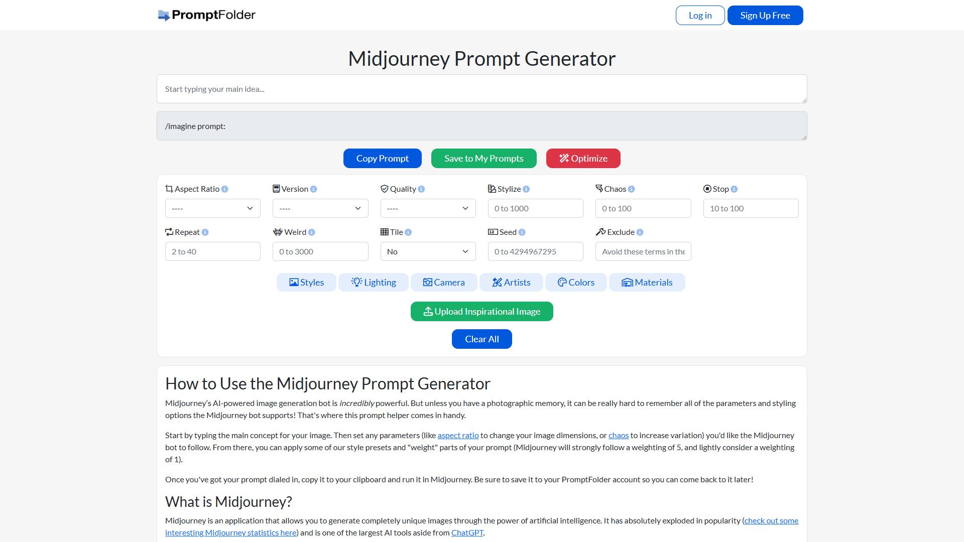 Midjourney Prompt Helper Midjourney Prompt Helper