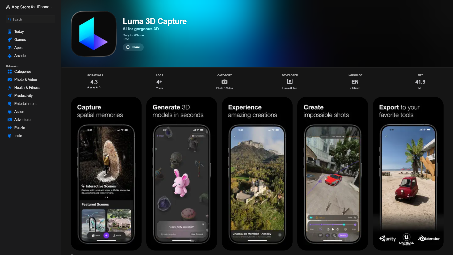 Luma 3D Capture Luma 3D Capture