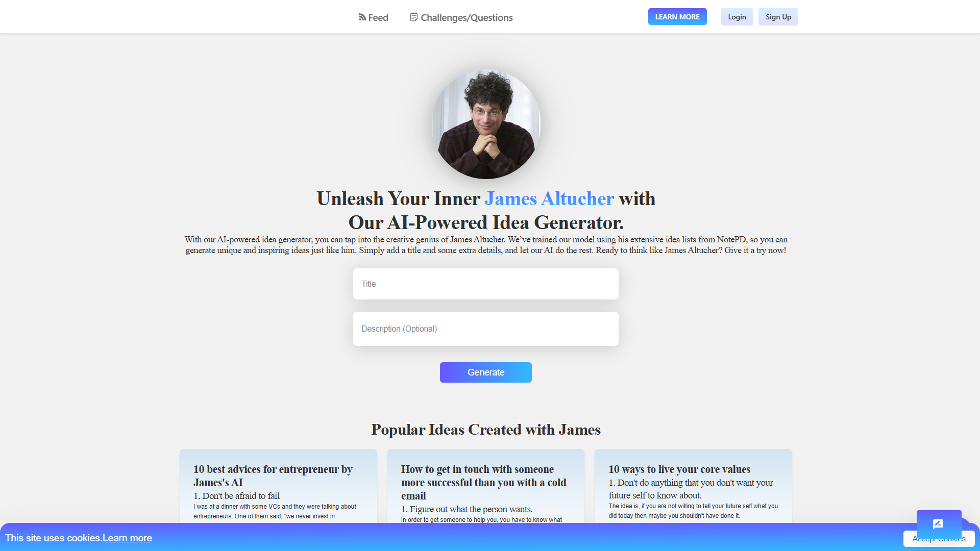 Write with AI James Altucher Write with AI James Altucher