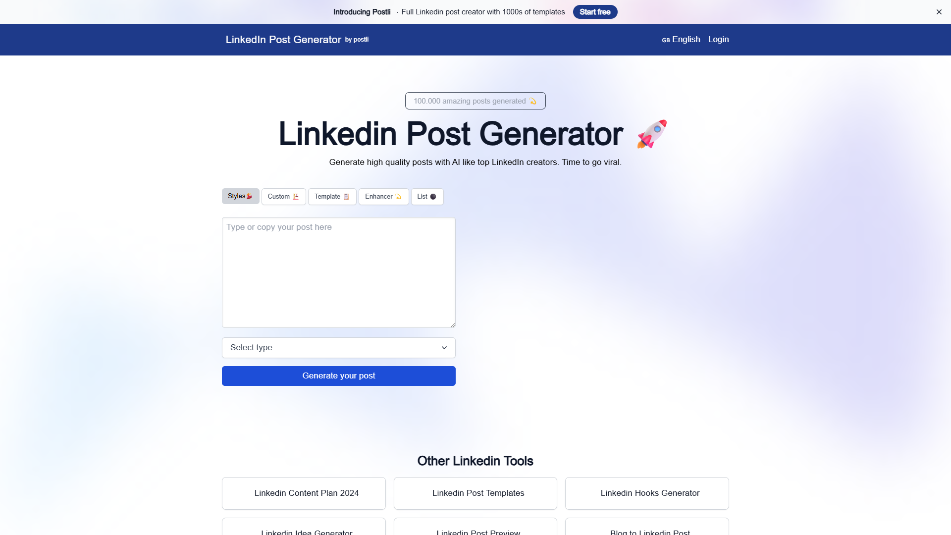 Postli Linkedin Post Generator Postli Linkedin Post Generator