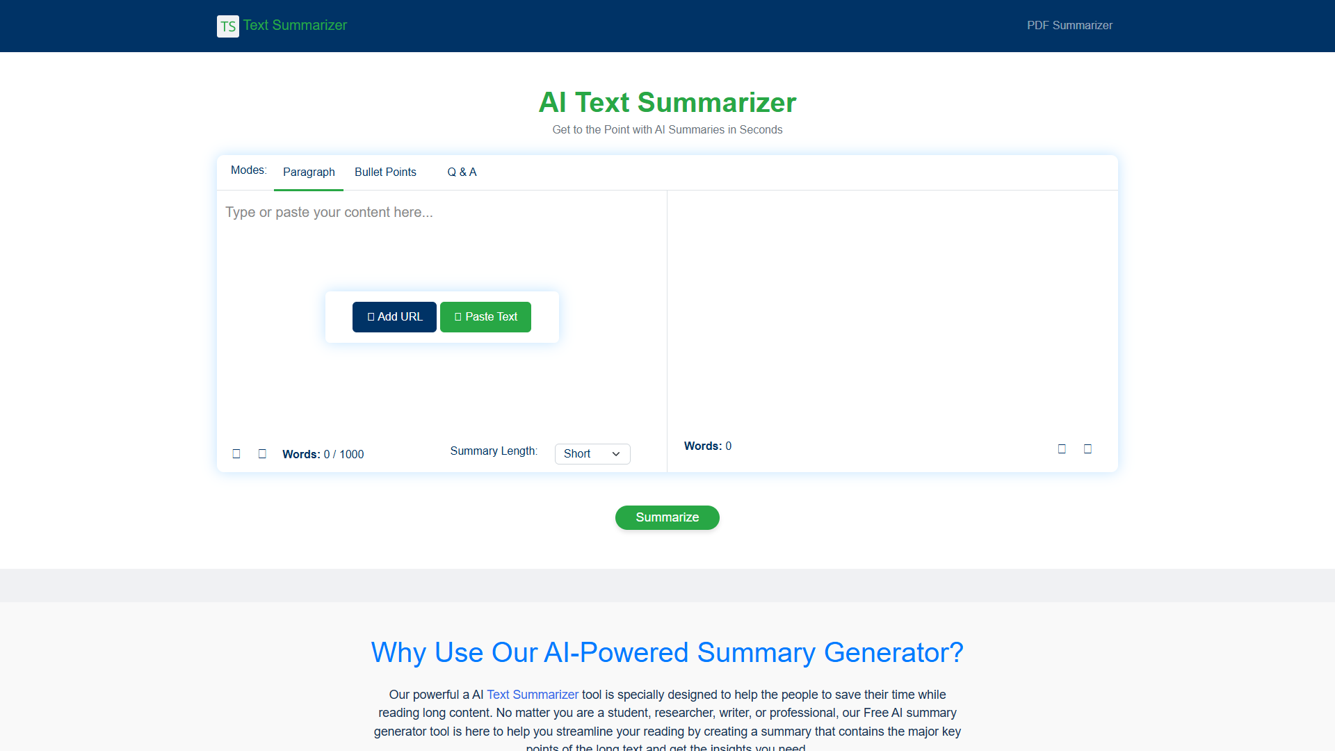 AI Text Summarizer AI Text Summarizer