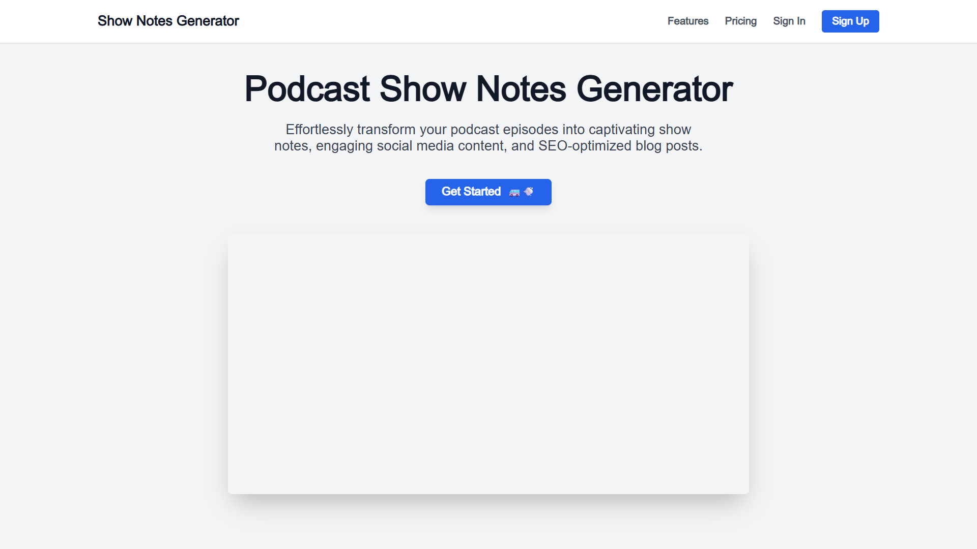 Podcast Show Notes Generator Podcast Show Notes Generator