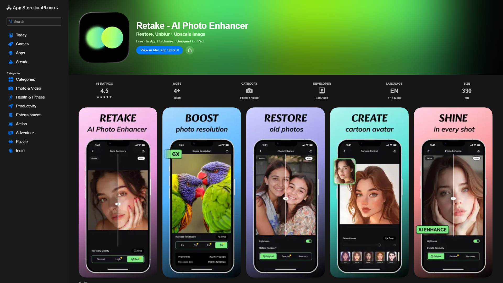 Retake - AI Photo Enhancer Retake - AI Photo Enhancer