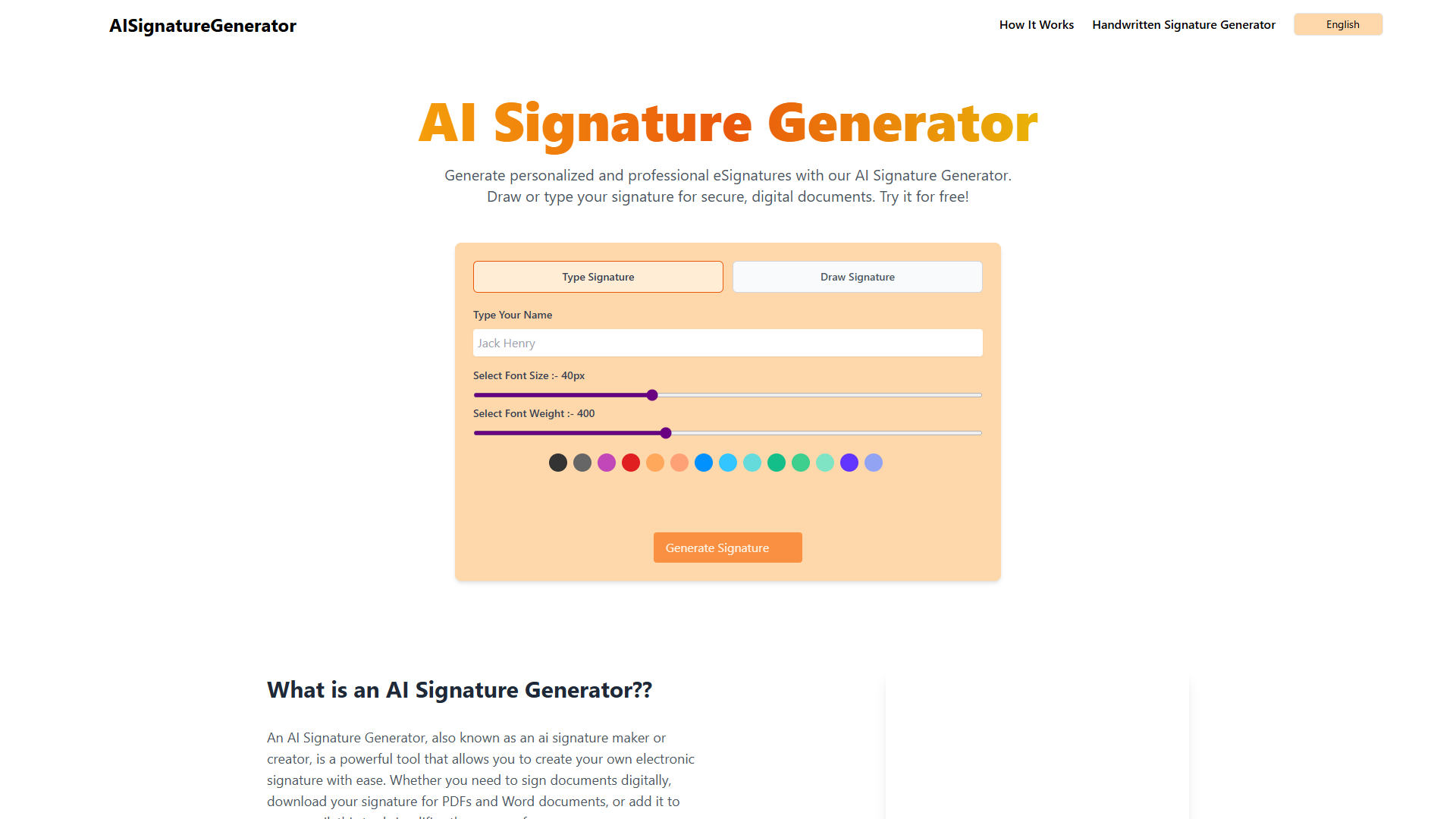 AI Signature Generator AI Signature Generator