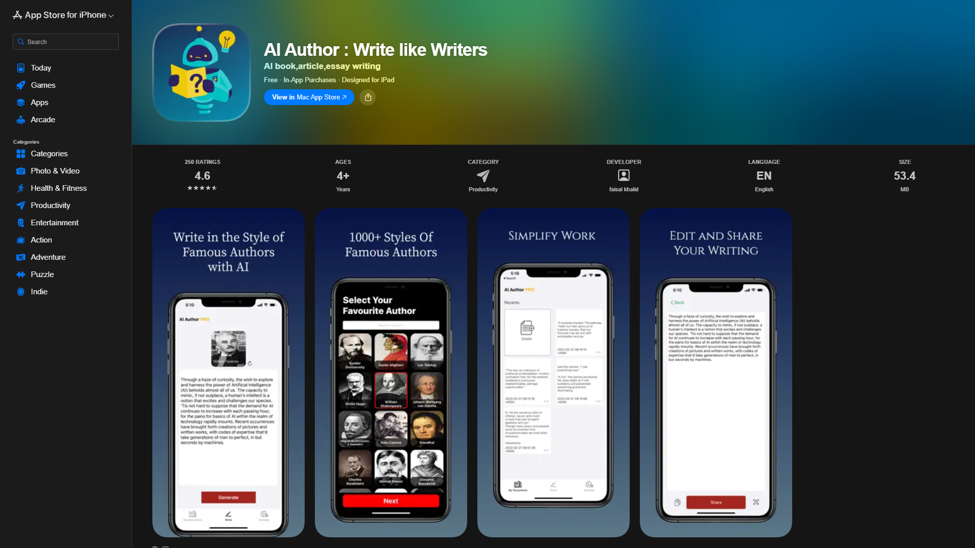 AI Author: Write like Writers AI Author: Write like Writers