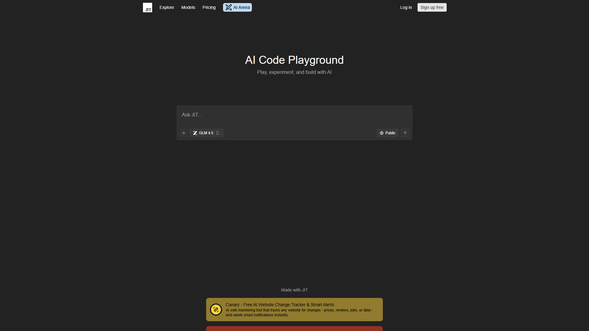 JIT AI Code Playground JIT AI Code Playground